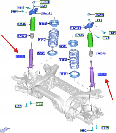 AMORTYZATOR TYŁ FORD MUSTANG MK6 2016- COUPE OE 2400527 _ JR3C-18080-CC