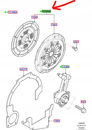 ZESTAW SPRZĘGŁA FORD FOCUS MK1 2002- 1.6L ZETEC_1363972_4S61-7540-DA