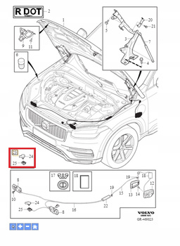RYGIEL ZAMEK MASKI VOLVO XC90 2016- S90 V90 2017- OE 31479770
