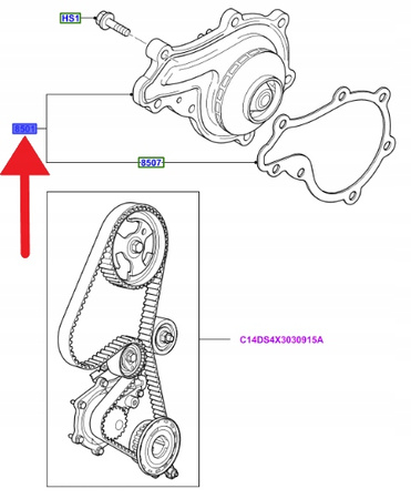 POMPA WODY 1.4 TDCi FORD FIESTA 08- FUSION OE 1366614 _ 2S6Q-8591-BA