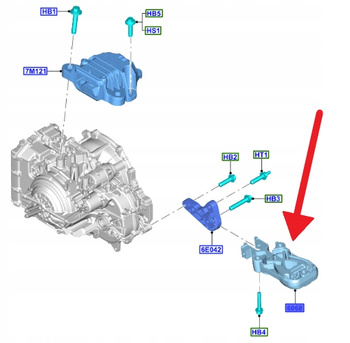 PODUSZKA SKRZYNI BIEGÓW 2.0L ECOBOOST KUGA 2020- 2376851 _ LX61-6P082-DB