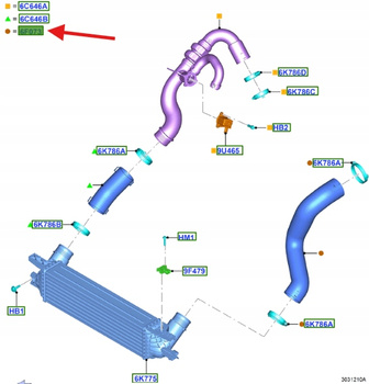 WYLOT POWIETRZA 2.3L EB FORD MUSTANG MK6 2015- 2042244 _ FR3C-6F073-AC
