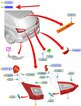LAMPA TYLNA PRAWA WEWNĘTRZNA FORD C-MAX 2010- OE 2006162 _ AM51-13A602-AF