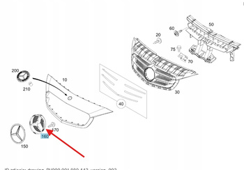 UCHWYT GWIAZDY LOGO PRZÓD MERCEDES CITAN W415 OE A4158170032