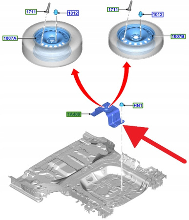 ZAMEK DRZWI TYLNYCH DOLNY FORD CUSTOM 2012- OE 2425437 _ BK21-V431A03-AN