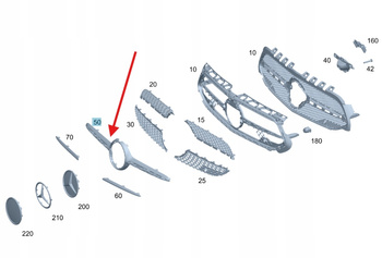 KRATKA LISTWA GRILL ZDERZAKA PRZÓD MERCEDES A W177 B W247 OE A1778880300