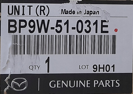 Reflektor przedni prawy Mazda 3 BK 2006_BP9W51031E