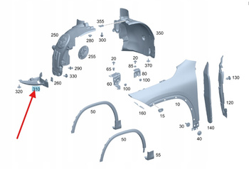 LEWA OSŁONA NAROŻNIK NADKOLA PRZÓD MERCEDES GLB W247 OE A2476900503