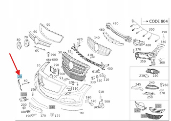 ZAŚLEPKA HAKA HOLOWNICZEGO PRZÓD MERCEDES CLS W218 OE A2188850626