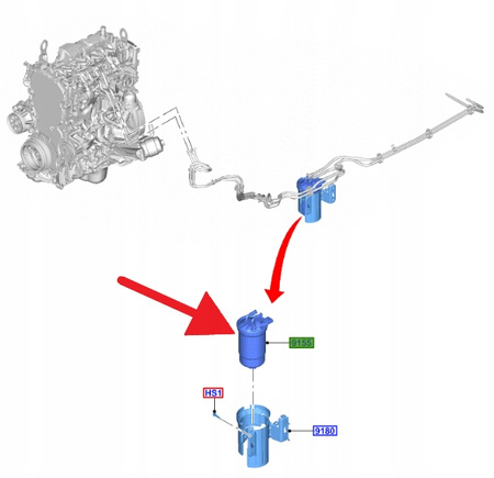 FILTR PALIWA 1.5 TDCI 2.0 ECOBLUE RANGER CONNECT 18- 2809999 _ KV61-9155-AJ