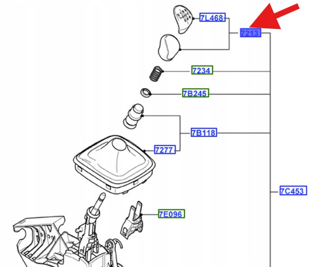 GAŁKA ZMIANY BIEGÓW MMT6 FORD FOCUS MONDEO SMAX 1803356 _ 7G9R-7217-CAD