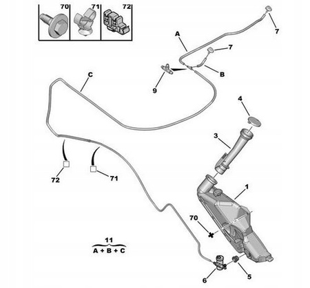 DYSZA SPRYSKIWACZA LEWA PRAWA PEUGEOT 206 6438AV