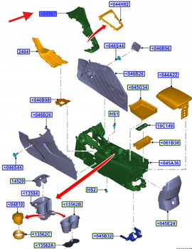 OSŁONA KONSOLI CENTRALNEJ FOCUS 2011- 2015 1837019 _ BM51-A045H92-AH3BP7