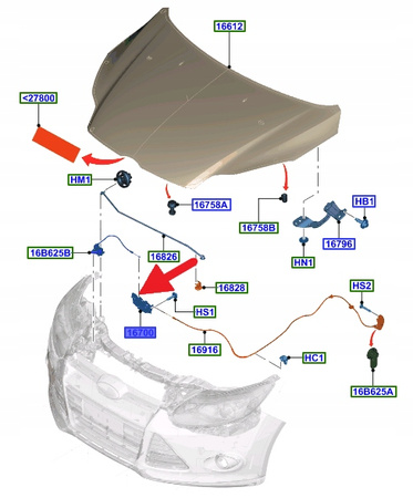 ZAMEK MASKI FORD FOCUS KUGA 2012- TRANSIT 2014- OE 5236243 _ BM5A-16700-BG