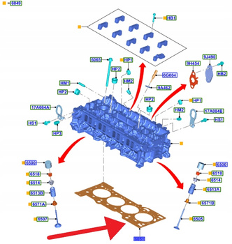 USZCZELKA GŁOWICY 2.0 2.3 EB FORD KUGA FOCUS 2019- 2245406 _ K2GE-6051-AB