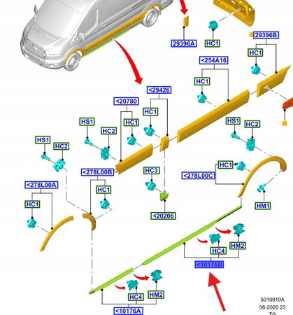 NAKŁADKA LISTWA PROGU LEWA FORD TRANSIT 2014- 2036052 _ BK31-V10259-AF5CND