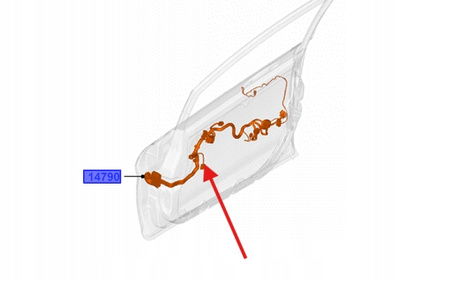 WIĄZKA DRZWI LEWY PRZÓD FORD FIESTA 2008-2012 1739525 _ 8V5T-14A584-CGH