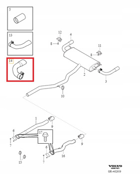 Rura wydechowa prawa Volvo XC90 (16-21)