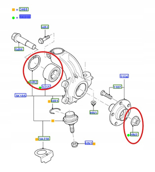 ŁOŻYSKO KOŁA PRZÓD TRANSIT CONNECT 2011- 5127496 _ 2T14-1K018-BC