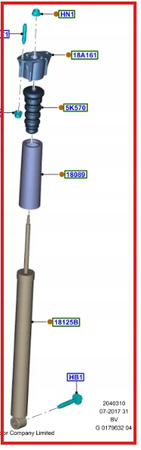 AMORTYZATOR TYLNY FORD KUGA 4WD MK1 2010- 2012 1704257 _ 8V41-18080-CB