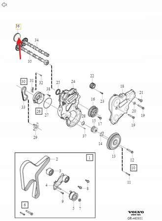 BROK ZAŚLEPKA WAŁKA GŁOWICY 2.0 D4 VOLVO S60 V60 14- V90 S90 OE 31339725