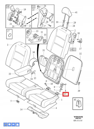 WSPORNIK , MOCOWANIA ISOFIX VOLVO V50