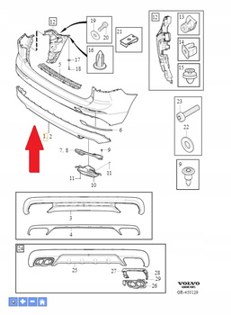 Dokładka zderzaka tył Volvo XC60 (18-) OE 31425208