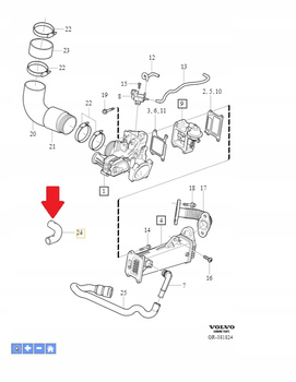 PRZEWÓD UKŁADU CHŁODZENIA 2.0 2.4D VOLVO C30 S60 V60 2011- XC70 OE 8692679
