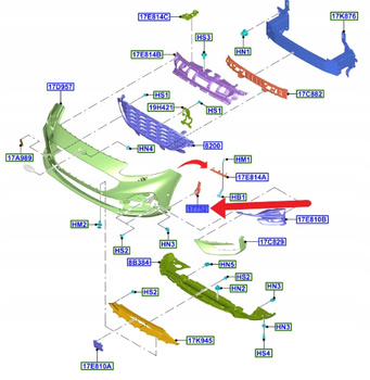ŚLIZG ZDERZAKA LEWY PRZÓD FORD KUGA ESCAPE 2020- 2460932 _ LV4B-17753-VB