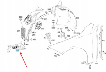 NADKOLE OSŁONA WNĘKI KOŁA PRAWA MERCEDES CLA W118 OE A1186905001