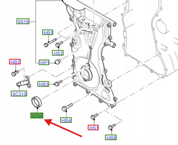 USZCZELNIACZ WAŁU KORBOWEGO FORD 2.0 2.3L DURATEC 1667955 _ 9E5G-6700-AA