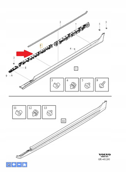 ŚRODKOWY LEWY WSPORNIK NAKŁADKI PROGU VOLVO V60 S60 2019- OE 32262698