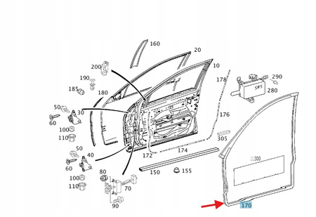 USZCZELKA DRZWI PRZEDNICH PRAWYCH MERCEDES C klasa W203 OE A2037202278