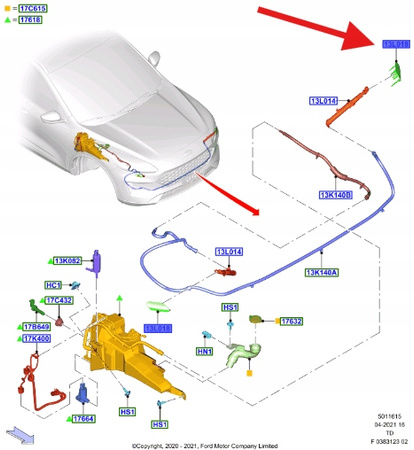 ZAŚLEPKA SPRYSKIWACZA LEWA FORD KUGA 2020- OE 2474354 _ LV4B-13L019-JBPRAA