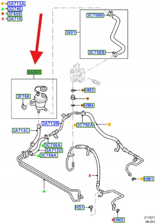 ZBIORNICZEK WSPOMAGANIA FORD MAVERICK 2001- 2012 OE 4477133 _ 3L84-3531-AA