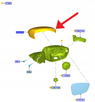 OBUDOWA LUSTERKA PRAWA FORD KUGA 2020- 2461441 _ LV4B-17D742-AB5LNS