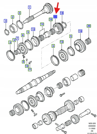 KOŁO ZĘBATE PIĄTEGO BIEGU TRANSIT 2.5L TDCI 1058867 _ 988T-7M002-AA