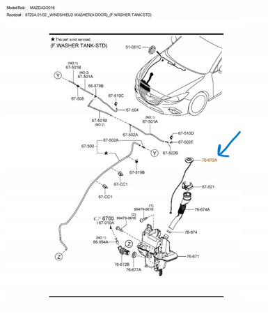 Korek zbiornika spryskiwacza - Mazda 3 BM/BN_GHP967483