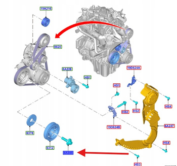ŚRUBA WAŁU KORBOWEGO FOCUS MONDEO 1.0 EB 1.1 1791421 _ CM5G-6A345-FA