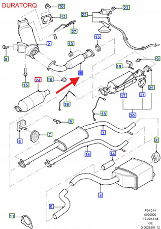 RURA WYDECHOWA PRZEDNIA MONDEO 2000-07 1518063 _ ME2S7J-5G203-B1D