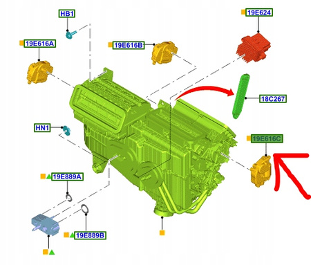 SILNIK REGULACJI ZMIANY NAWIEWU S-MAX MONDEO EDGE 2168014_ GS7H-19E616-BA 