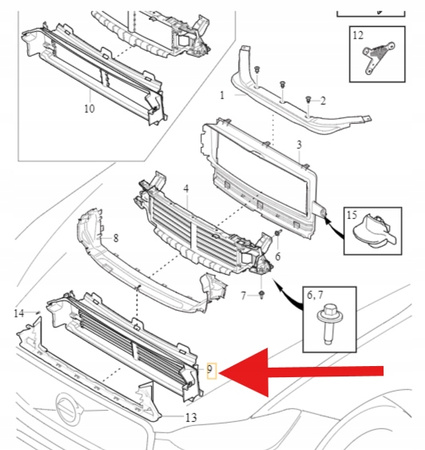 DOLNA ŻALUZJA POWIETRZA AKTYWNA VOLVO XC60 2022- OE 32244782