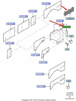 ZAŚLEPKA WYKOŃCZENIA BOKU DRZWI FORD TRANSIT Mk6 _ 1382128 _ YC15-V307A13-ACA6AK