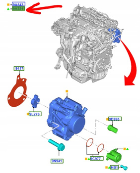 ZAWÓR REGULACJI CIŚNIENIA PALIWA 2.0 TDCI FORD 1736080 _ 9M5Q-9D347-AA