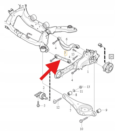 WAHACZ TYLNY POPRZECZNY LH RH VOLVO XC60 2012- S60 2011- OE 31340354