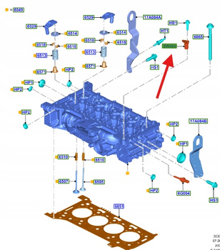 KRÓCIEC WODNY GŁOWICY 2.0L ECOBLUE TRANSIT 2014- 2018613 _ GK2Q-8W00K-AA