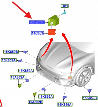 WSPORNIK MARTWEGO POLA PRAWY PRZÓD FORD MACH-E 2520067 _ LJ8T-14H032-AC