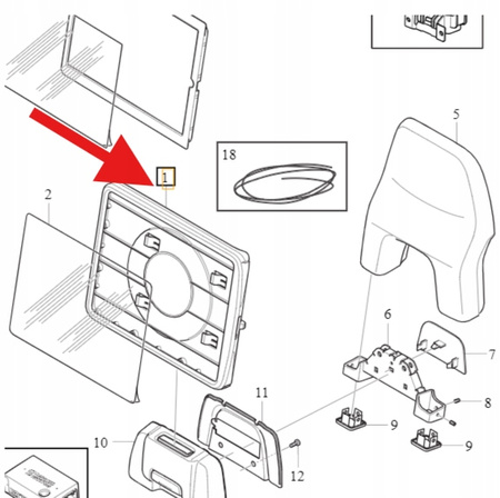 UCHWYT NA TABLET IPAD VOLVO XC90 XC60 S90 V90 2017- 19 OE 31470462