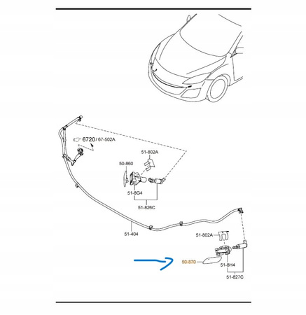 Dysza lewa spryskiwacza - Mazda 3 BL_BHB6518H1 81