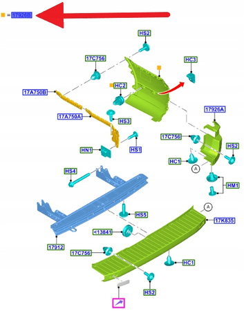 LISTWA PRAWY TYŁ ZDERZAKA FORD OE TRANSIT 2014- 2402557 BK31-17926-CD5YZ9